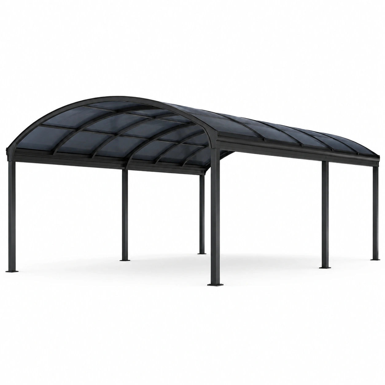 Gazebo per auto in alluminio e policarbonato 600x300 cm