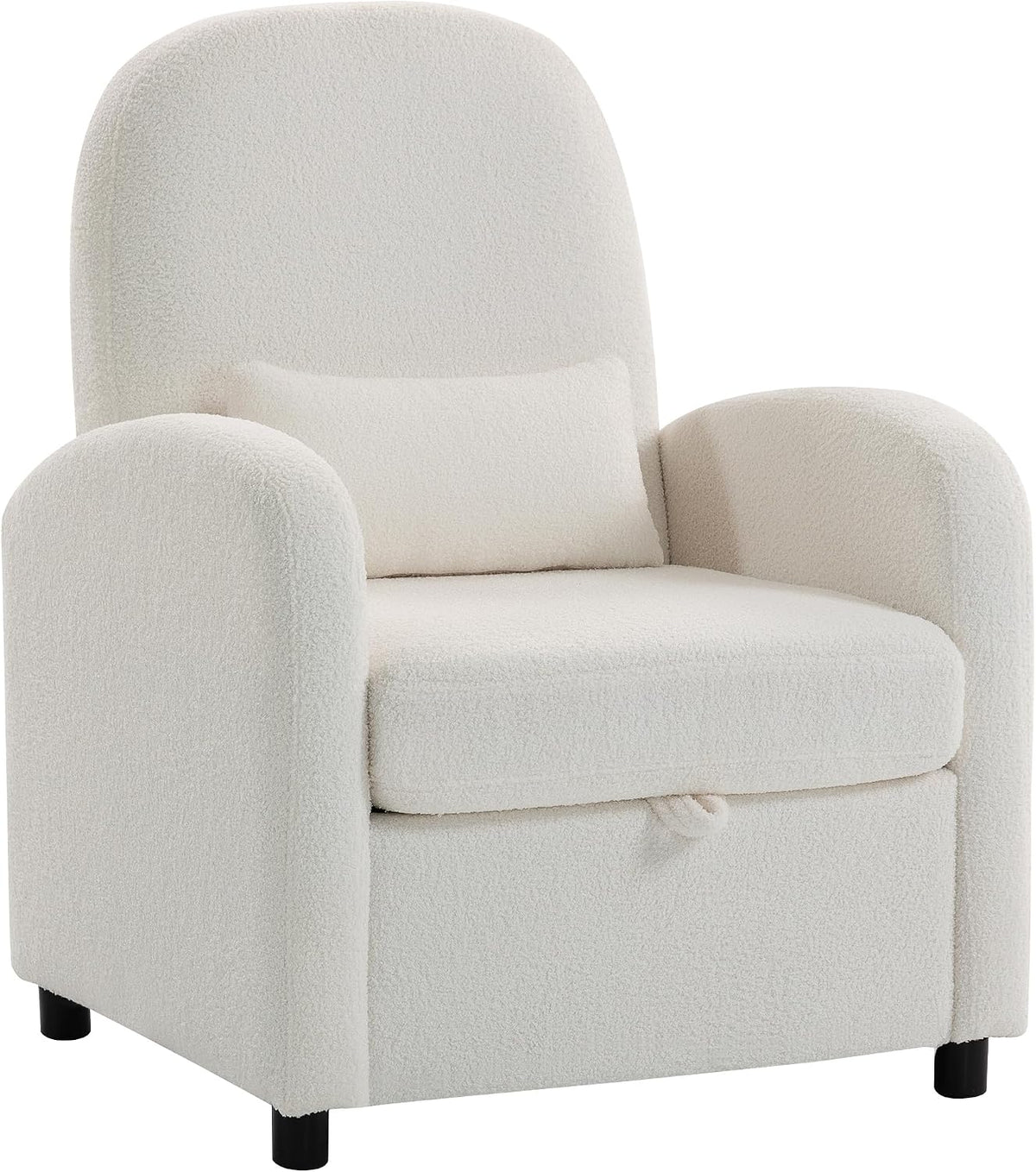 Poltrona HOMCOM, 53 × 60 × 20 cm, 56 × 53 cm, velluto, Crema, con braccioli, imbottita, per soggiorno
