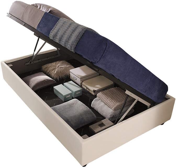 Letto LettiPer, una piazza e mezza, misura 120 × 190, tessuto, similpelle, con contenitore, sfoderabile, per camera da letto