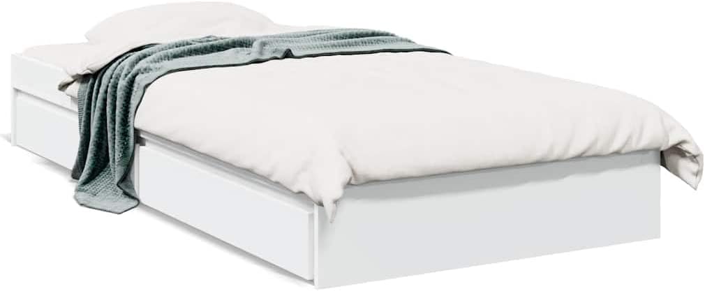 Struttura letto, 75 × 190 cm, legno, Bianco, per camera da letto, Letti e telai per letti-3280713