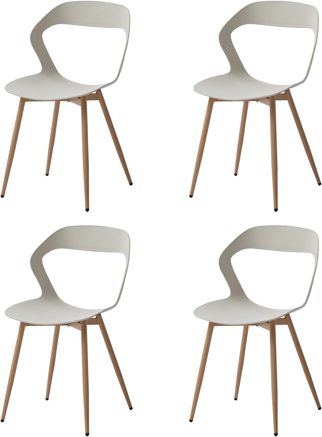 Sedia GrandCA HOME, 4 sedie, 43 × 43,5 cm, 41,5 × 47 × 83cm, metallo, Rovere, per sala da pranzo e cucina
