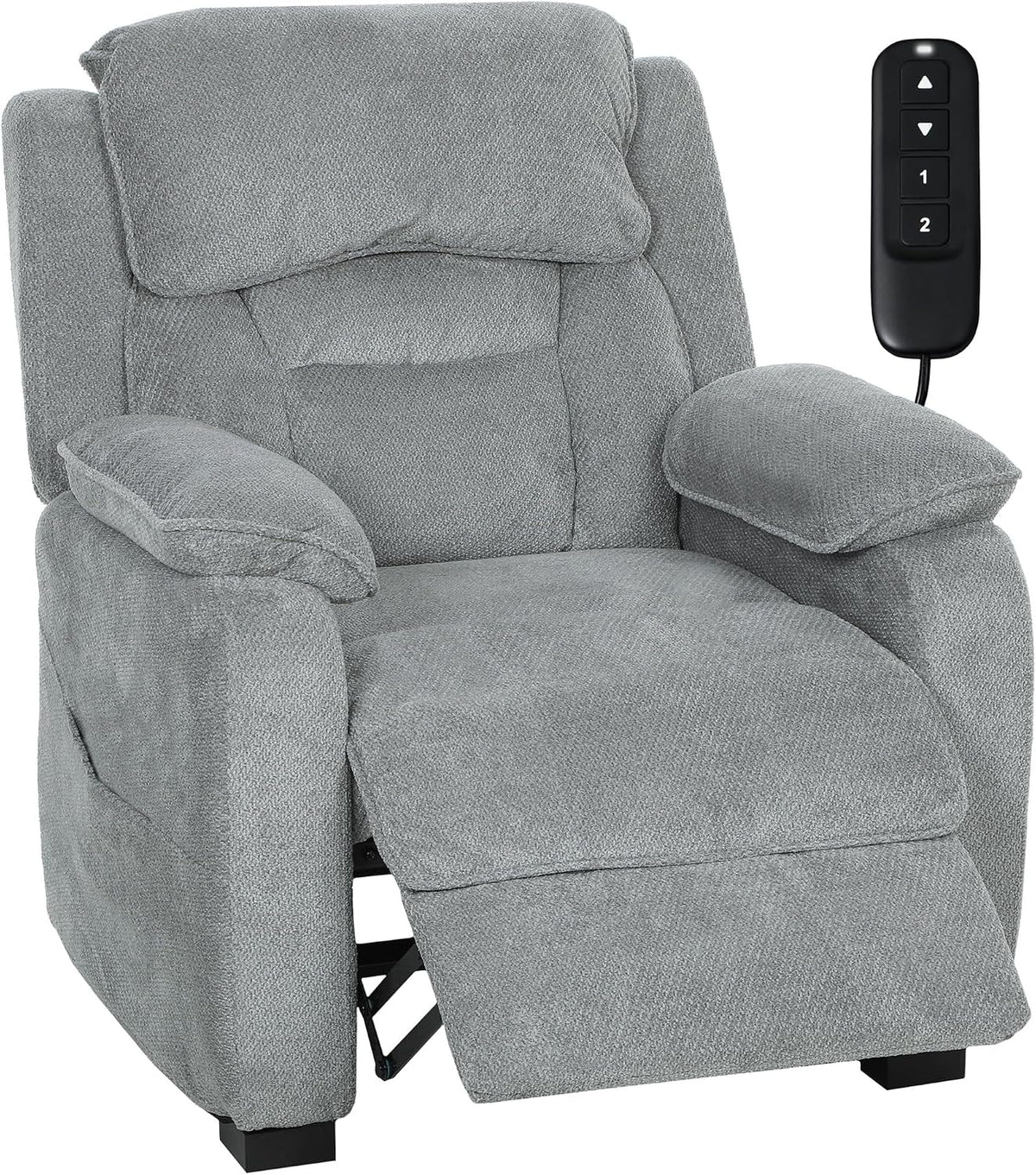 Poltrona reclinabile HOMCOM, Grigio, regolabile, con porta USB, per soggiorno