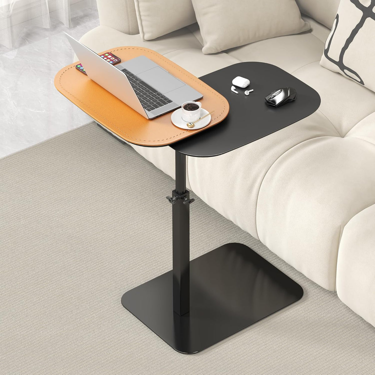 Tavolino YUTVCZO, 45 × 30 cm, 42 × 27 cm, Arancione, regolabile, per camera da letto