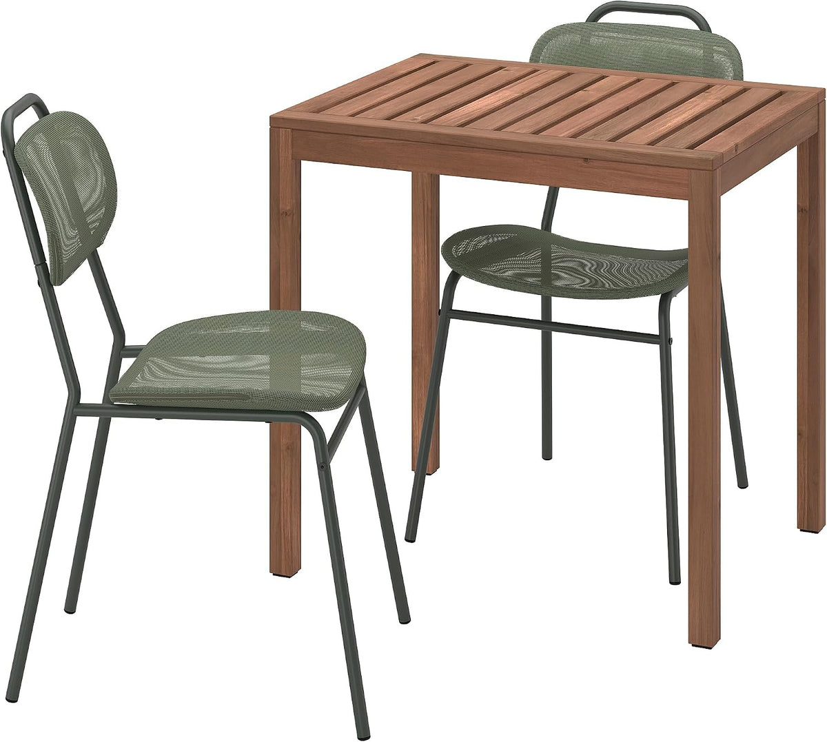 Tavolo Protuning, 2 sedie, tessuto, Marrone, per giardino e terrazzo, 75 cm