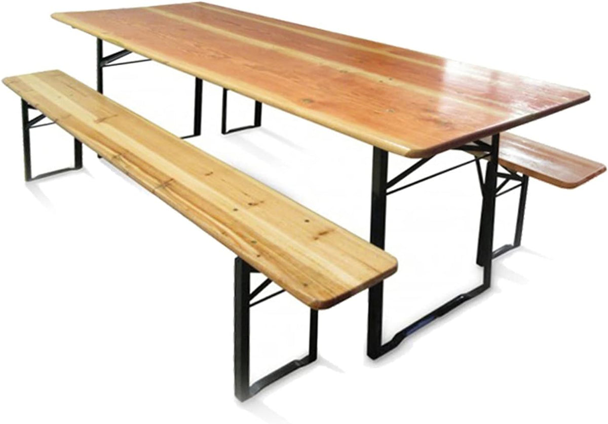 Set tavolo e panche Evergreen-House, 220 × 76 × 80 cm, legno, pieghevole