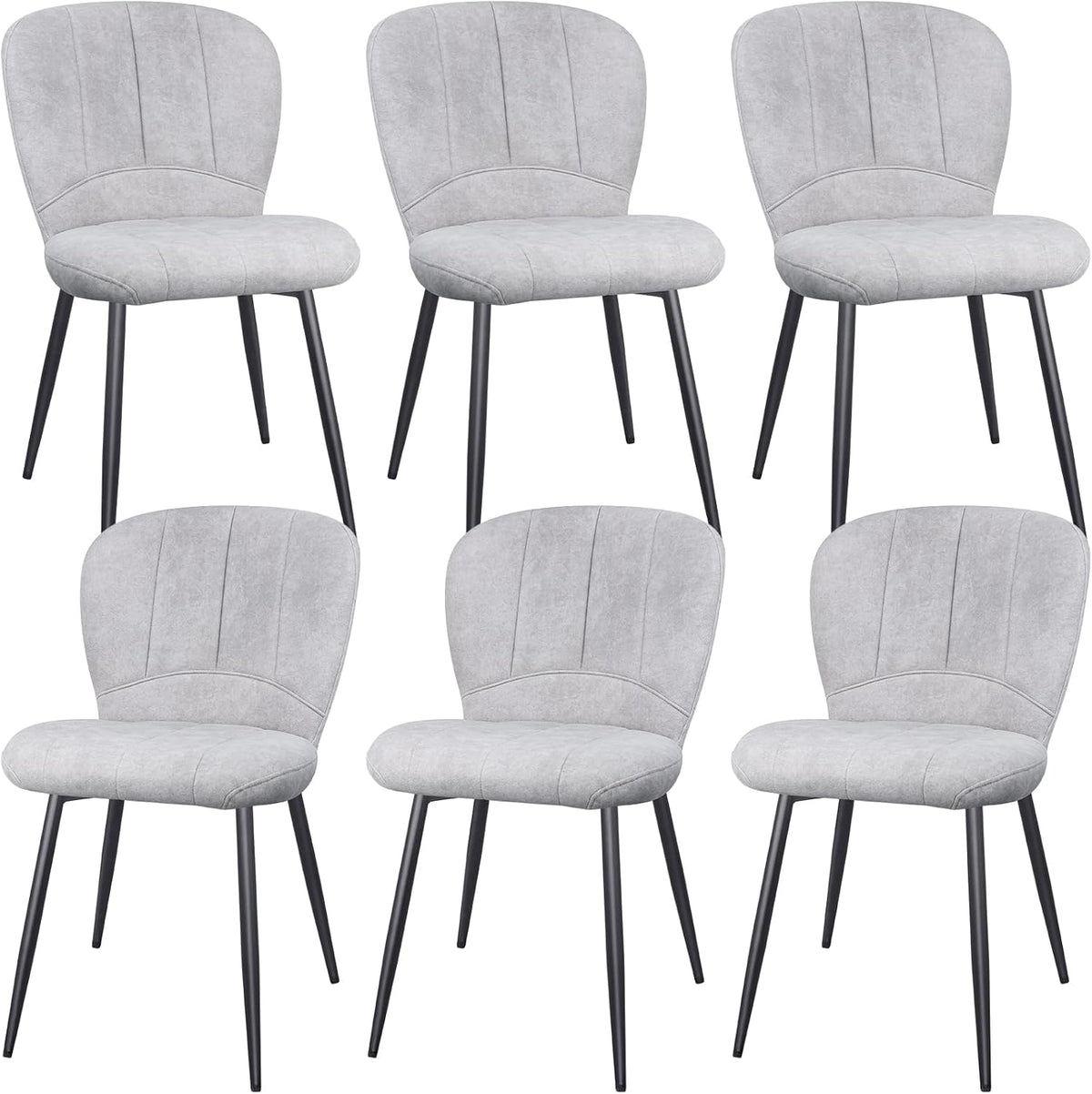 Sedia ANVOFONG, velluto, Grigio, imbottita