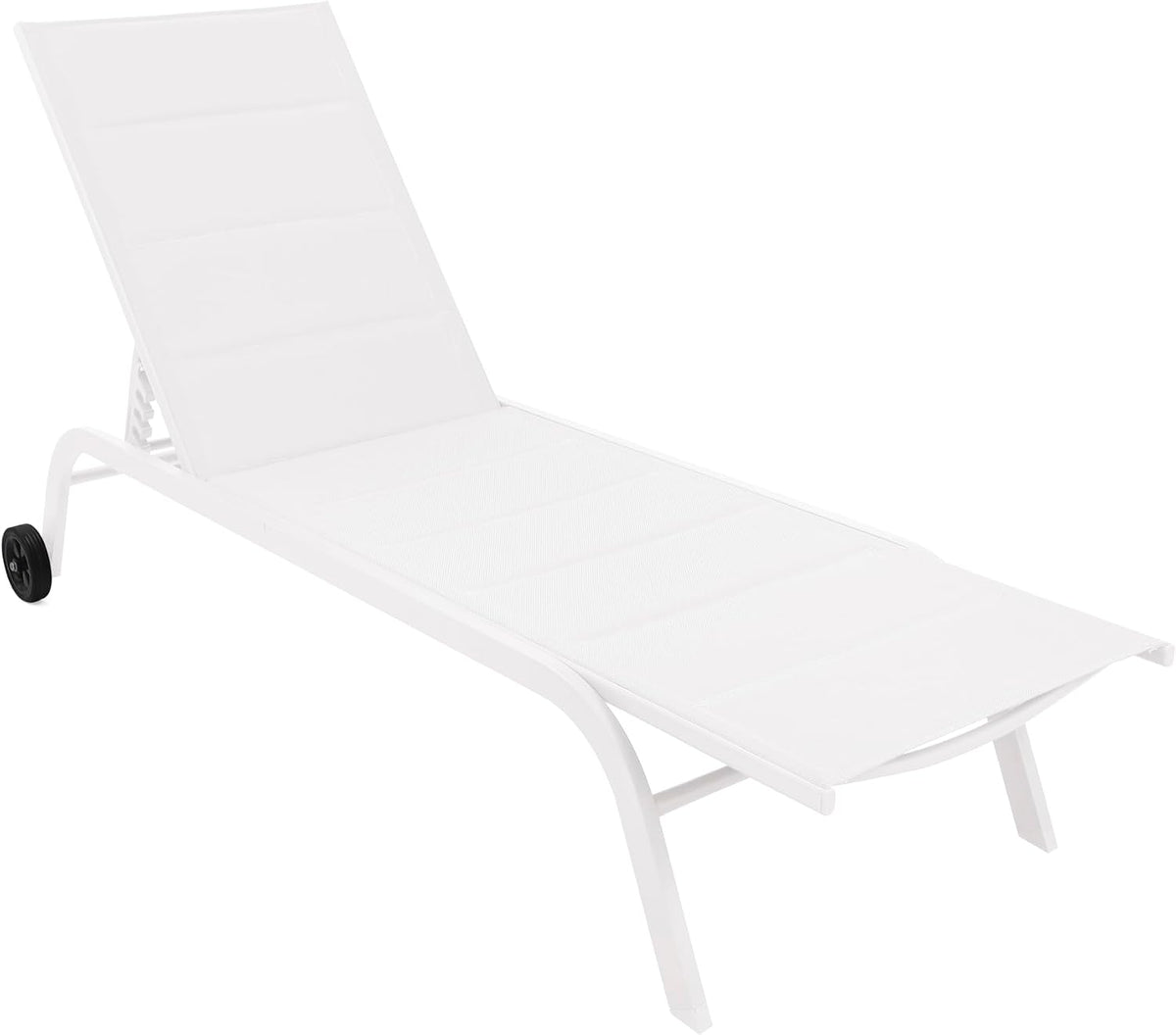 Lettino prendisole GARDEN FRIEND, 40 × 20 mm, 27 × 15 mm, acciaio, Bianco, imbottito, per giardino e terrazzo