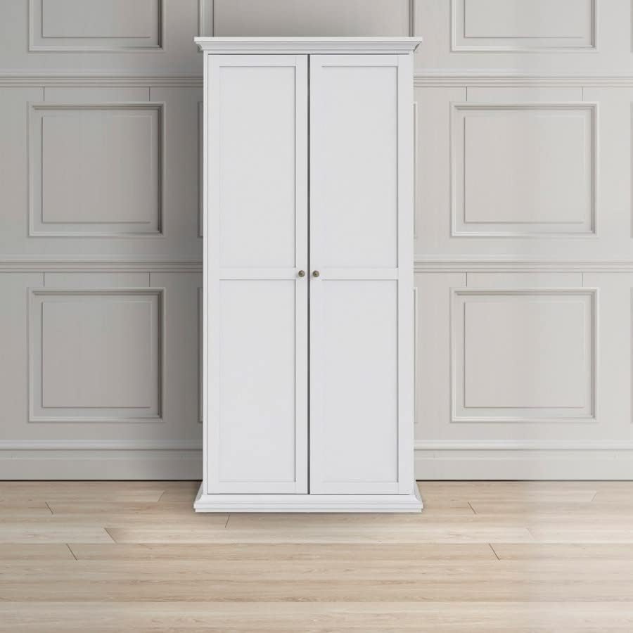 Armadio CAESAROO, 96,5 × 60,5 × 201 cm, legno, Bianco