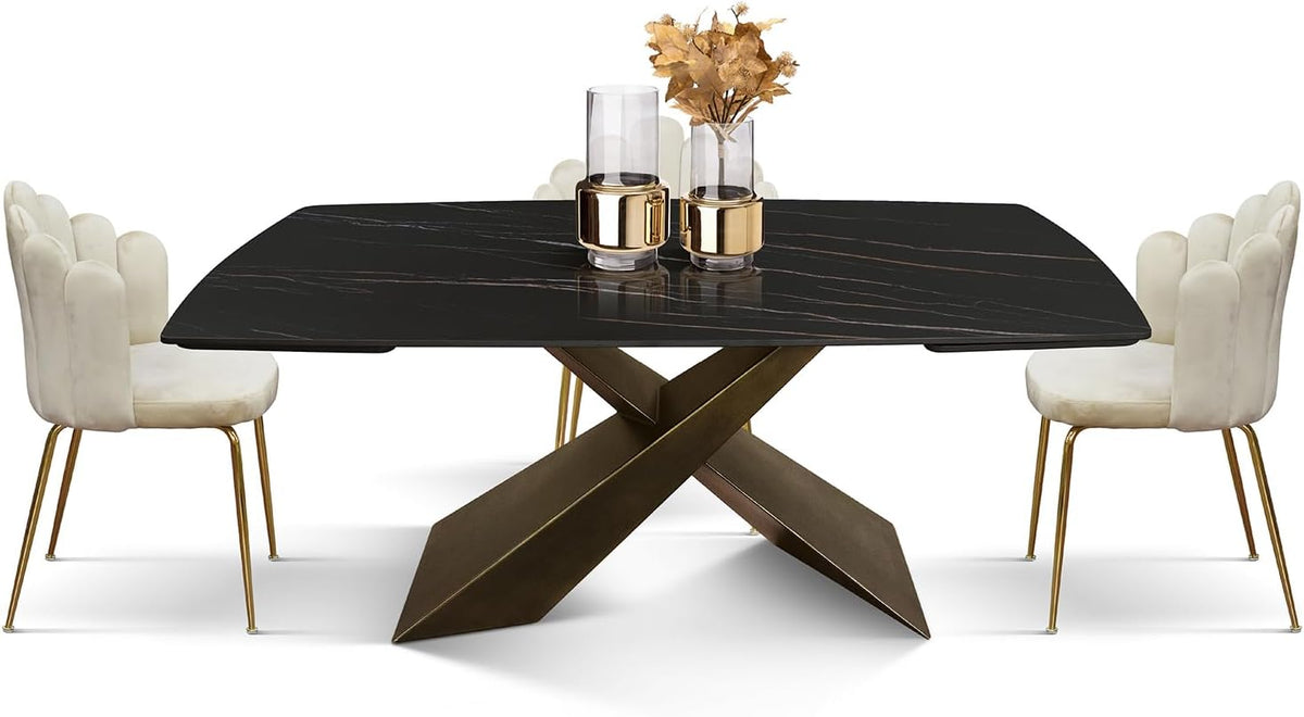 Tavolo allungabile PAZZO DESIGN, 180 × 90 × 76 cm, metallo, Nero, per sala da pranzo e cucina