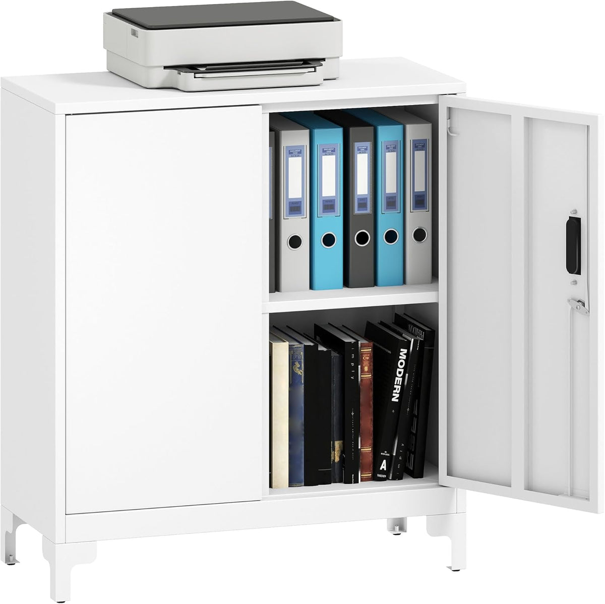Armadietto HOMCOM, 2 ante, 80 × 35 × 91 cm, metallo, Bianco