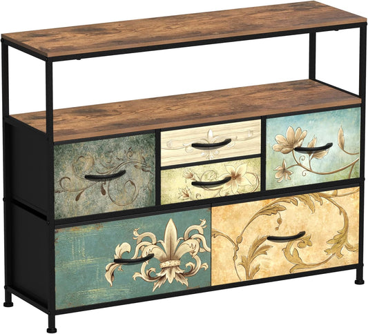Cassettiera VEDECASA, 6 cassetti, legno, metallo, per soggiorno e camera da letto, organizer per TV