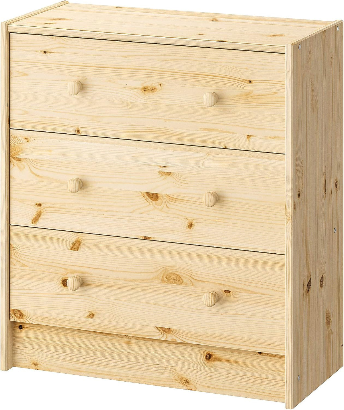 Cassettiera Ikea, 3 cassetti, 62 × 70 cm, legno massello, in pino