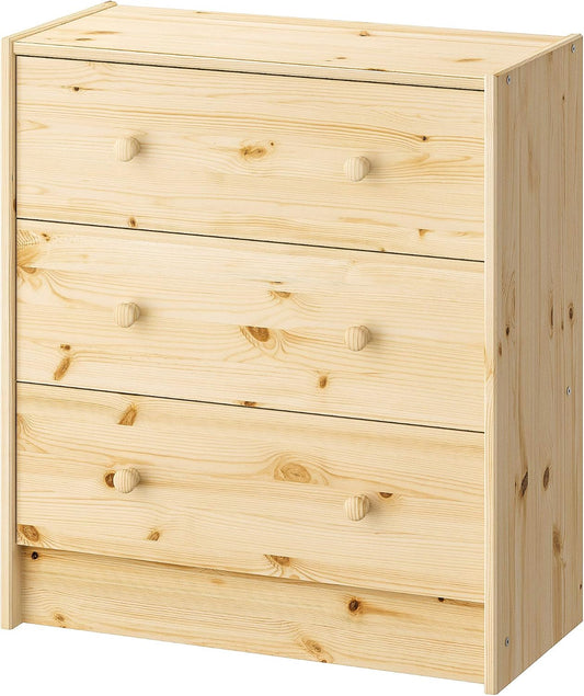 Cassettiera Ikea, 3 cassetti, 62 × 70 cm, legno massello, in pino
