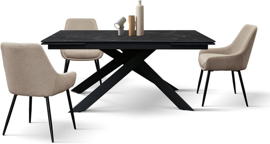 Tavolo allungabile KONTE.DESIGN, 160 × 90 cm, 240 × 90 cm, metallo, Nero