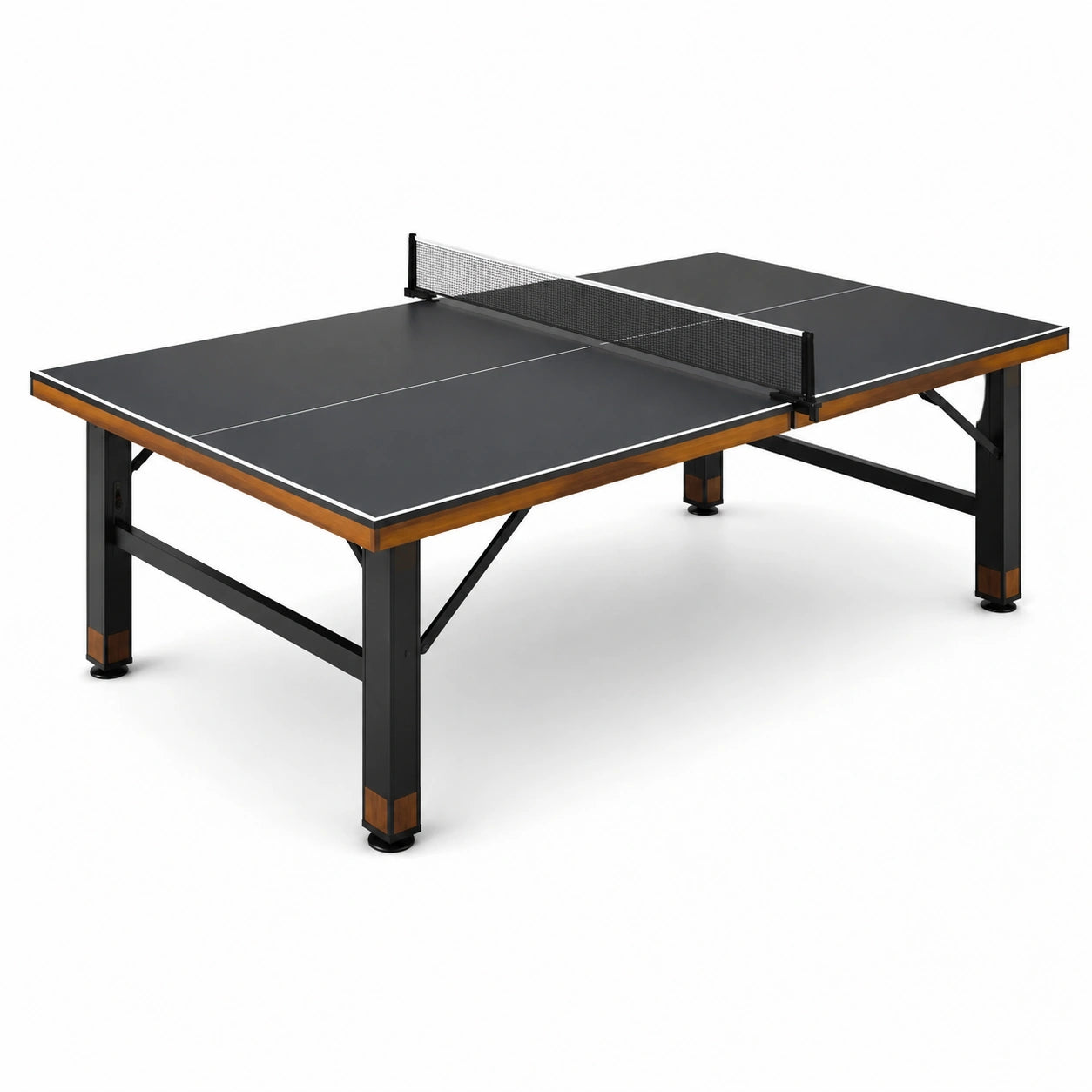 Tavolo da ping pong in legno e metallo nero