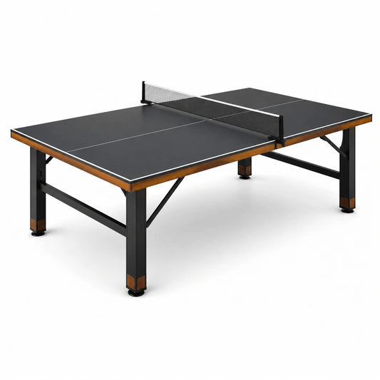 Tavolo da ping pong in legno e metallo nero