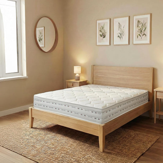 Materasso Materassi Russo, 120 × 190 cm, memory foam, per camera da letto, Altezza 24 cm Reali, Rivestimento in Aloe Vera Antibatterico