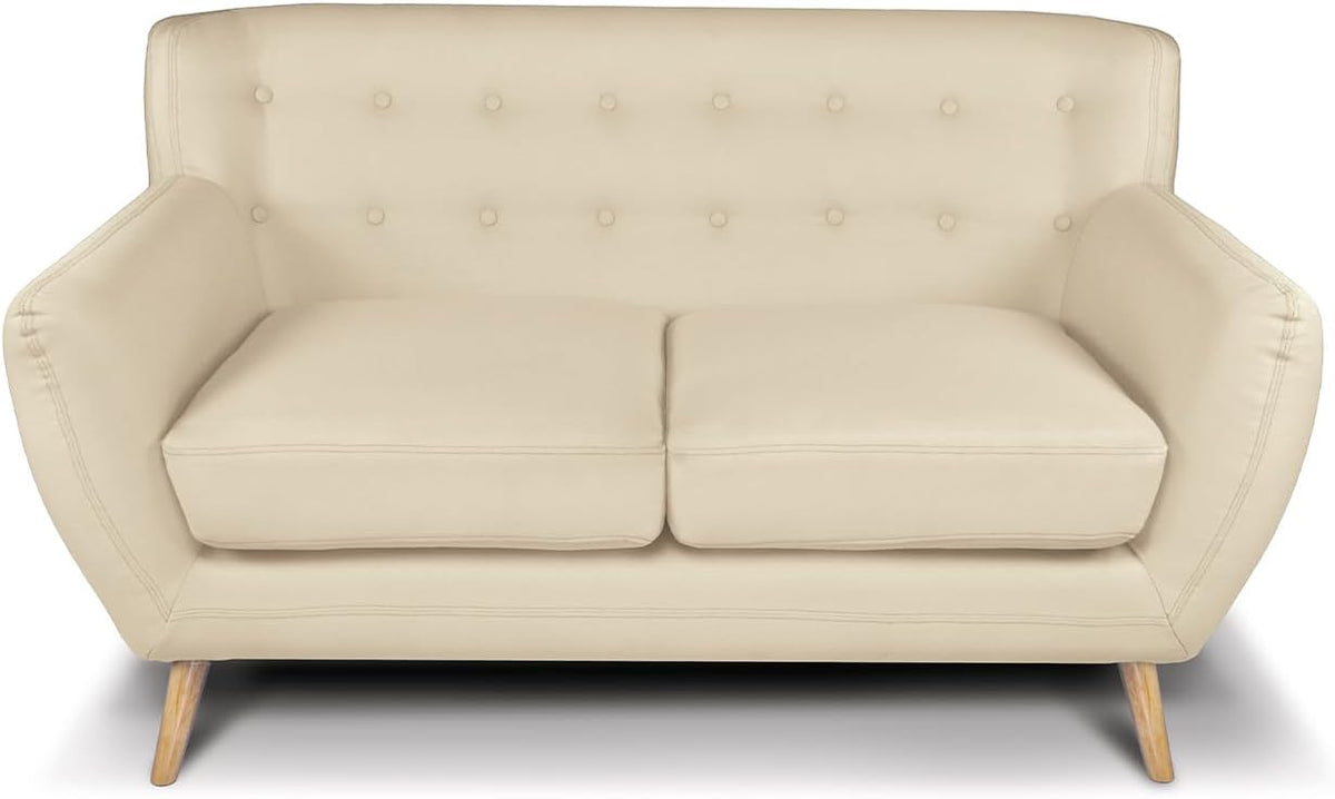 Divano SAMIRA, 2 posti, 116 × 60 cm, tessuto, Beige, sfoderabile, per soggiorno