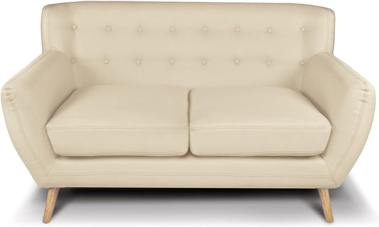 Divano SAMIRA, 2 posti, 116 × 60 cm, tessuto, Beige, sfoderabile, per soggiorno
