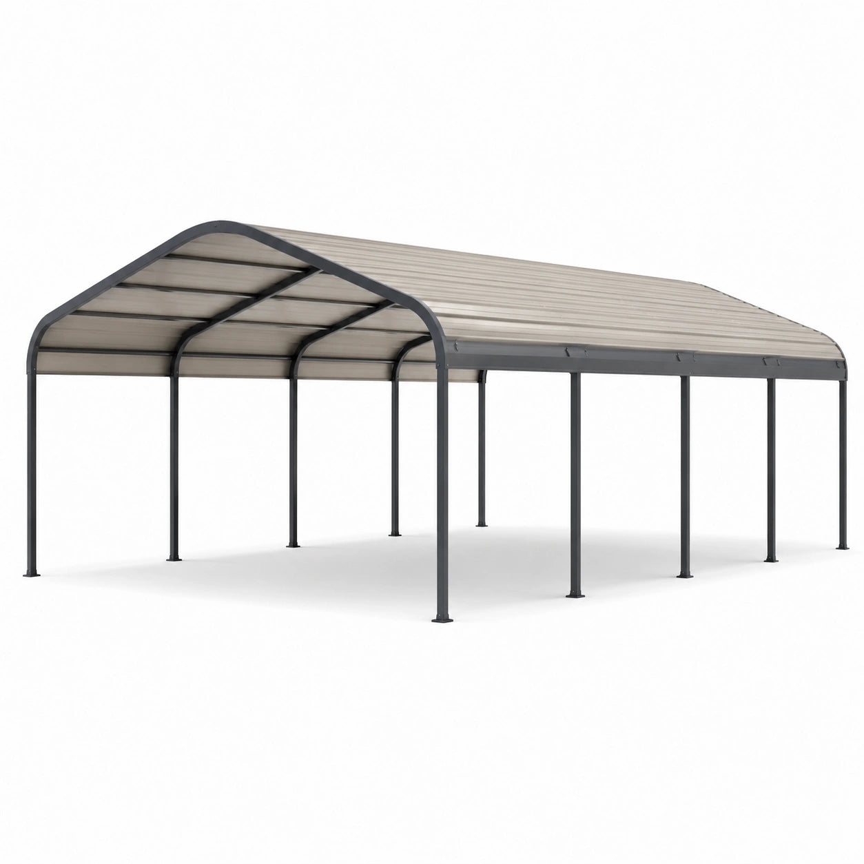 Tettoia Carport in Acciaio e Policarbonato Grigio