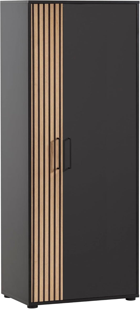 Armadietto Schildmeyer, 65 × 41 × 163,6 cm, legno, Nero, regolabile