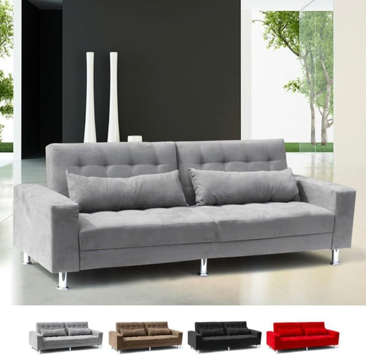Divano letto Produce Shop, 3 posti, matrimoniale, Grigio, reclinabile, per soggiorno