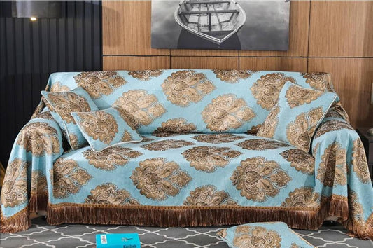 Fodera copridivano ANAZOZ, 2 posti, 190 × 260CM, ciniglia, Marrone, per soggiorno