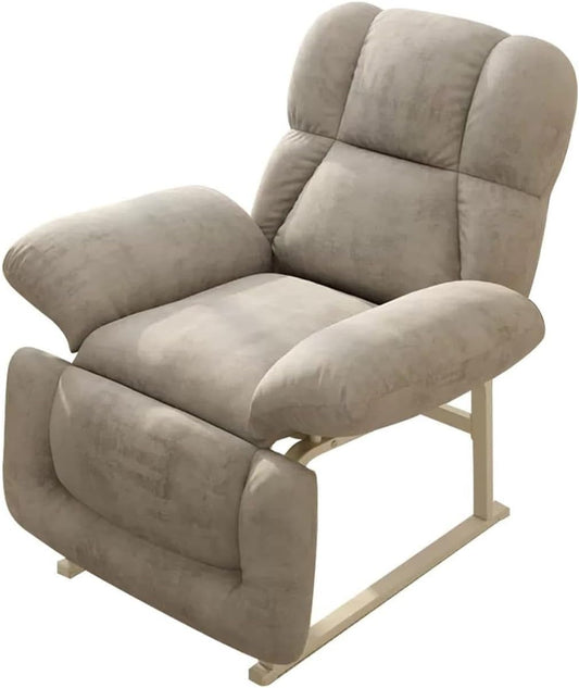 Poltrona letto, 78,7 × 74,9 × 91,4 cm, metallo, tessuto, Nero e grigio, reclinabile, regolabile, con poggiapiedi, con poggiatesta, con braccioli