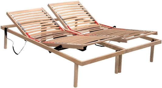 Rete letto motorizzata Comprarredo, 26 doghe, matrimoniale, 160 × 190 cm, legno massello, elettrica, regolabile, per camera da letto