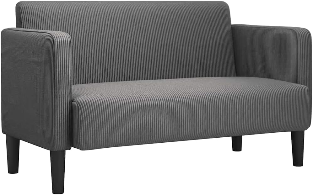 Divano vidaXL, 124 × 68 × 74,5 cm, velluto, tessuto, Grigio scuro, con braccioli, per soggiorno