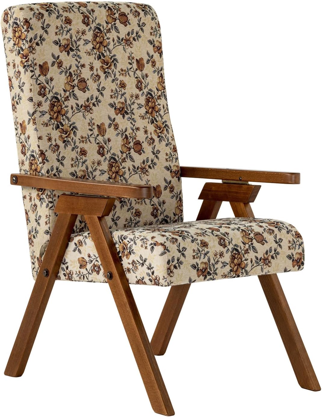 Poltrona reclinabile ESSEGI, legno, tessuto, Beige, pieghevole, sfoderabile, per soggiorno