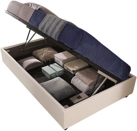 Letto LettiPer, una piazza e mezza, misura 120 × 190, tessuto, similpelle, con contenitore, sfoderabile, per camera da letto