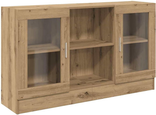 Credenza vidaXL, 120 × 30,5 × 70 cm, vetro, Rovere, per soggiorno