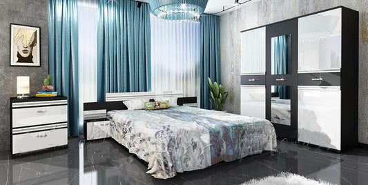 Letto ARREDO DA CASA CDLU21, matrimoniale, Bianco, per camera da letto