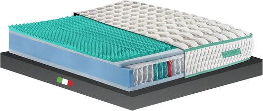 Materasso GEEMMA s.r.l. H27, matrimoniale, memory foam, imbottito, per camera da letto