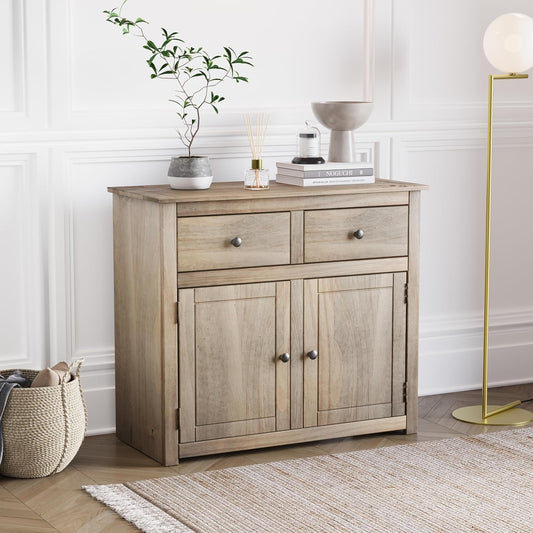 Credenza Vida Designs, 2 ante, 2 cassetti, legno, per soggiorno, mobili in pino massiccio