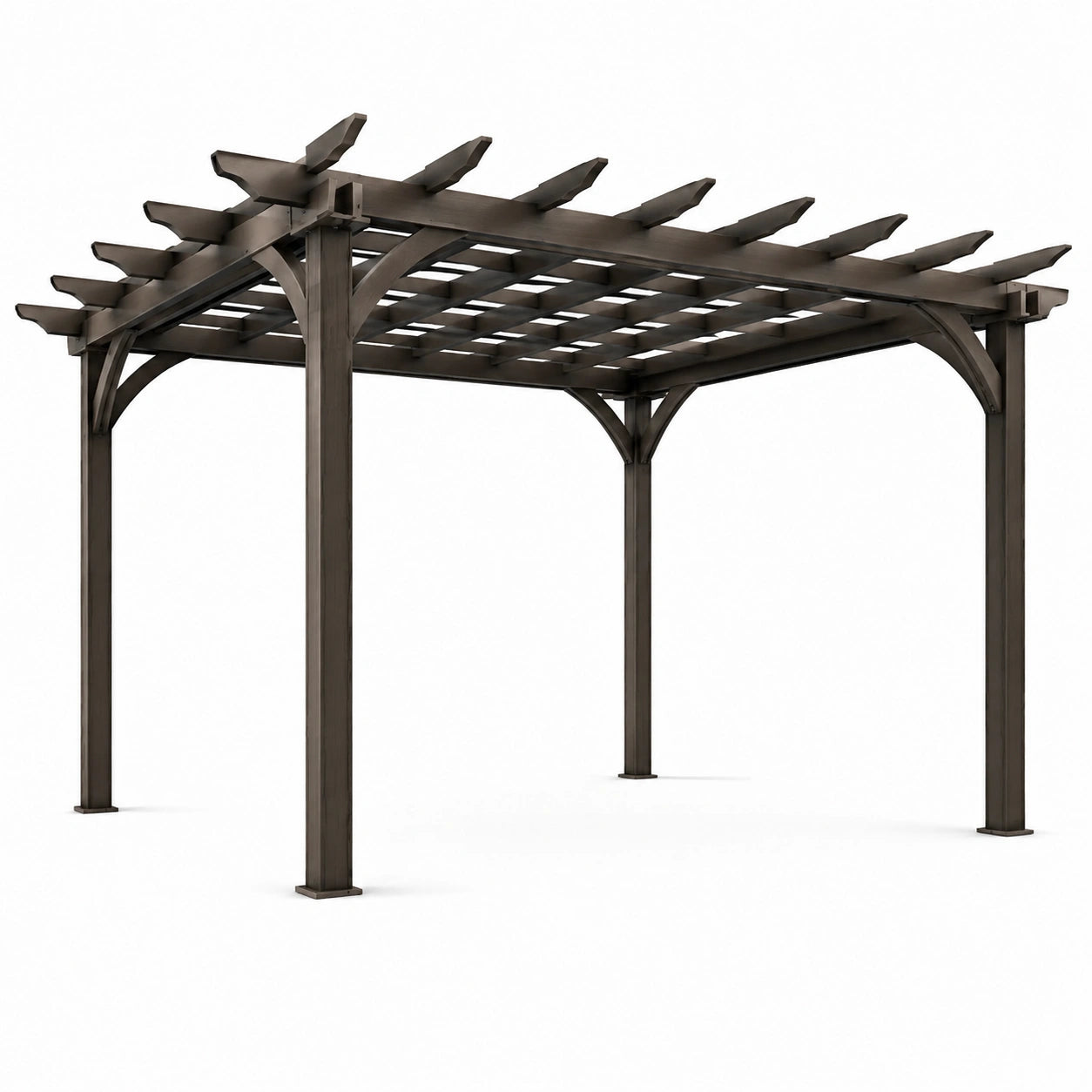 Pergolato in Metallo Marrone 300x300x240 cm