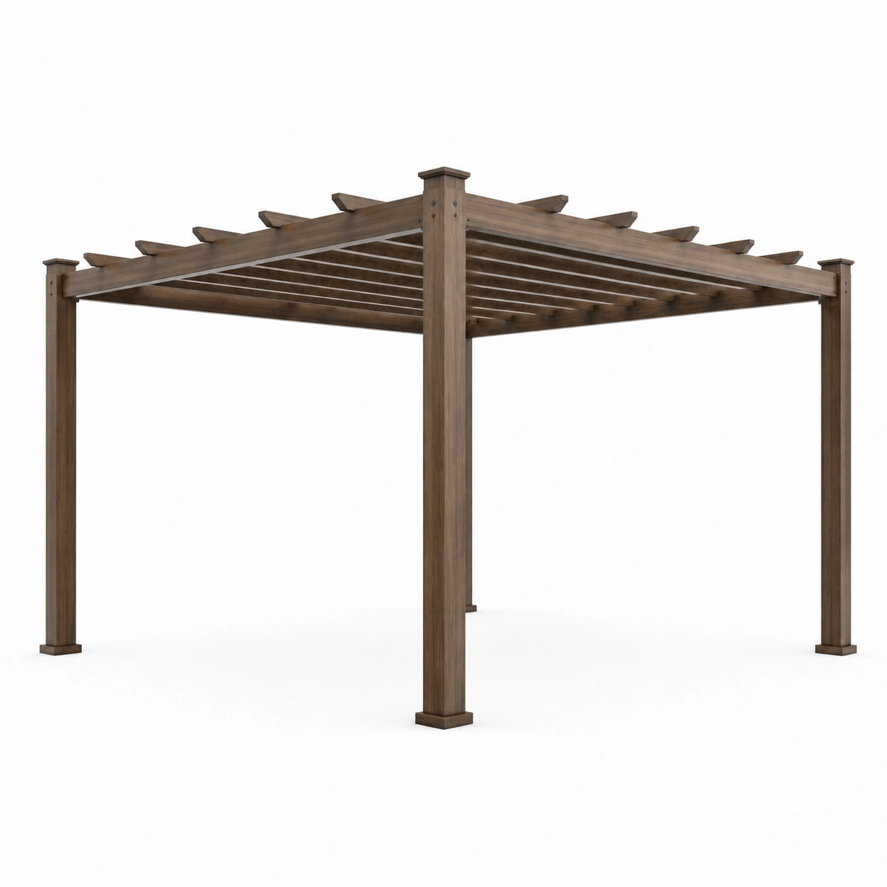 Pergola quadrata in legno massello di pino 300x300 cm marrone