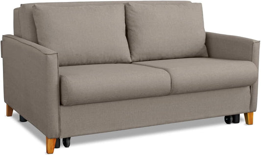 Divano letto EVERGREENWEB MATERASSI & BEDS, 2 posti, 145 × 195 cm, 140 × 195 cm, misura 140 × 190, legno, Tortora, con contenitore, reclinabile