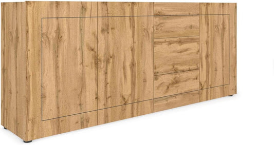 Credenza Itamoby, 3 ante, 3 cassetti, 200 × 40 × 83,5 cm, legno, per soggiorno