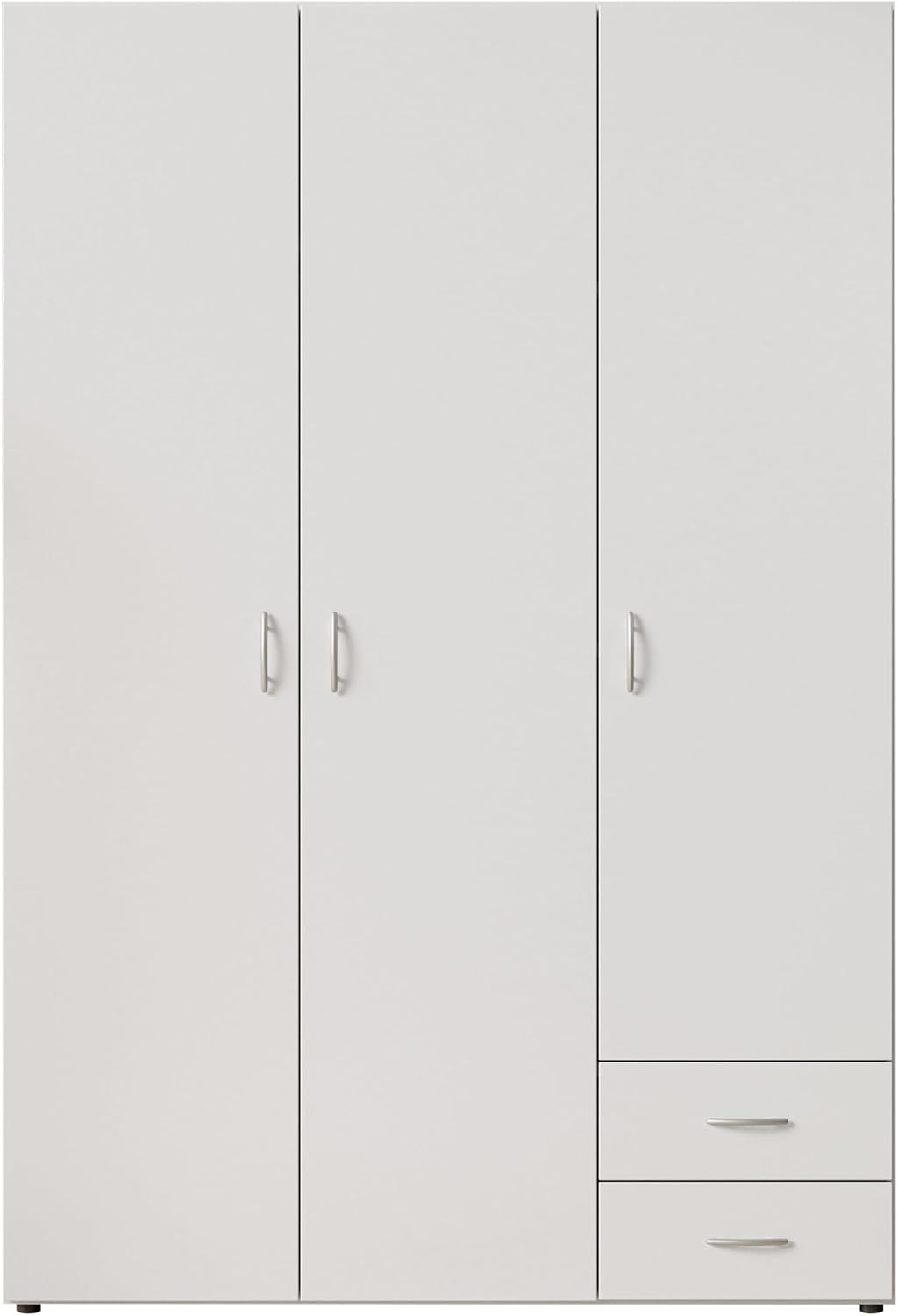 Armadio Stella Trading, 120 × 177 × 52 cm, Bianco, Armadio classico in 3 diverse dimensioni