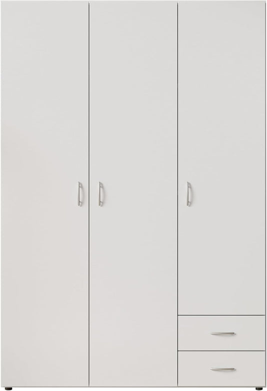 Armadio Stella Trading, 120 × 177 × 52 cm, Bianco, Armadio classico in 3 diverse dimensioni