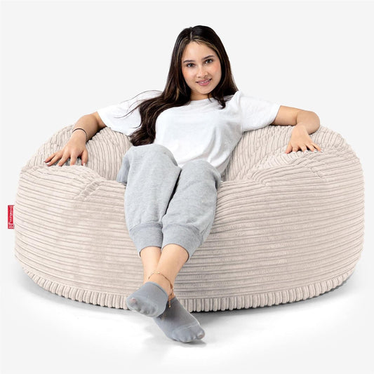 Pouf a sacco Lounge Pug, velluto, per soggiorno, Pouf XXL per Adulti