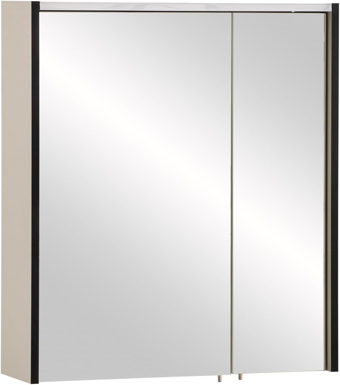 Armadietto a specchio Schildmeyer, 63,5 × 17,5 × 72,4 cm, vetro, Beige, regolabile