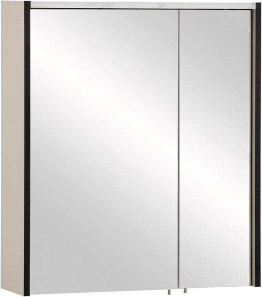 Armadietto a specchio Schildmeyer, 63,5 × 17,5 × 72,4 cm, vetro, Beige, regolabile