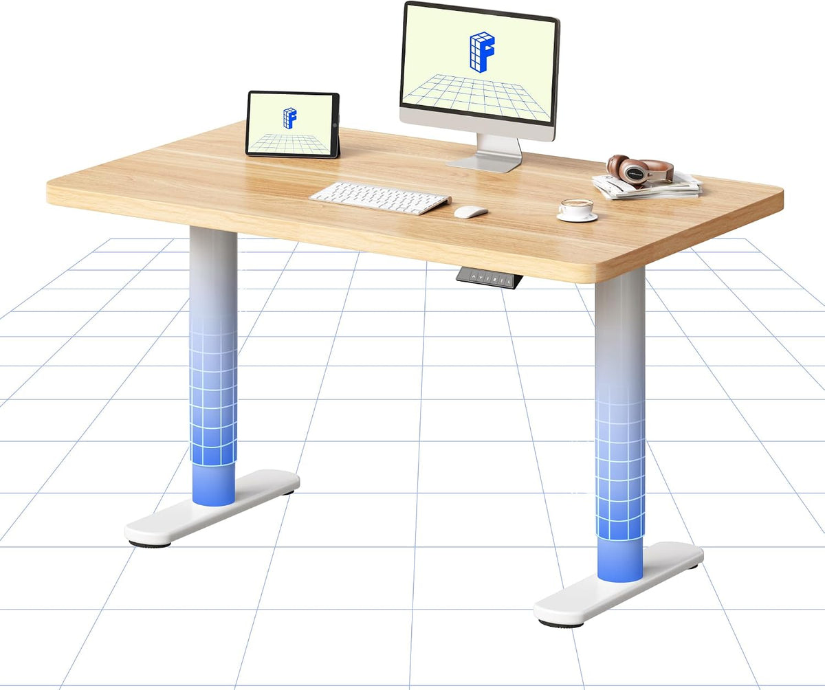 Scrivania FLEXISPOT, 120 × 60 cm, Bianco, elettrica, regolabile, per ufficio