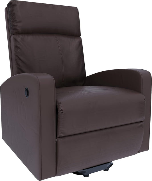 Poltrona reclinabile Arreditaly, 74 × 77 × 110 cm, similpelle, Marrone, con poggiapiedi, imbottita, per soggiorno