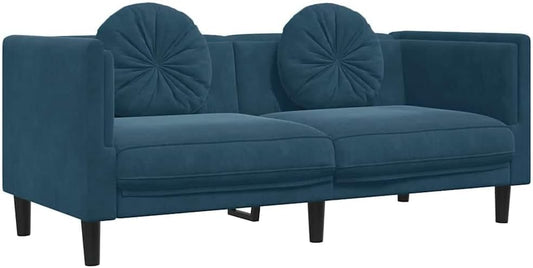 Divano vidaXL, 2 posti, 173,5 × 77 × 70 cm, velluto, Blu, con braccioli, imbottito, per soggiorno