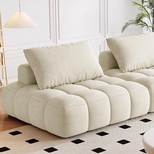 Divano modulare, tessuto, per soggiorno, Stile Tufted Moderno per Piccoli Spazi