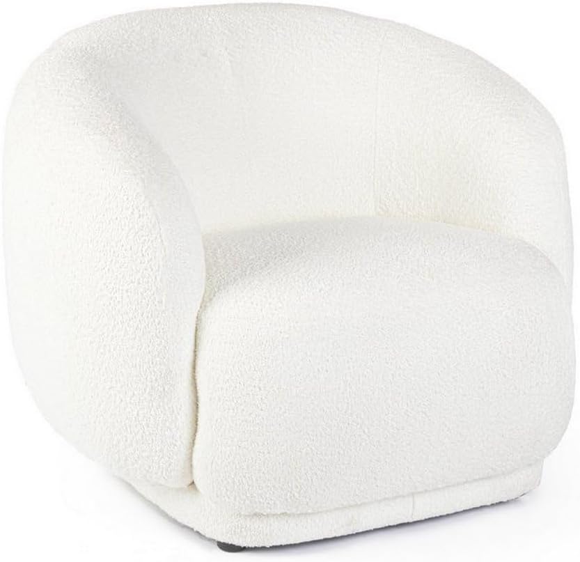 Poltrona KONTE.DESIGN, 93 × 87 × 73 cm, tessuto, Bianco, con braccioli, per soggiorno